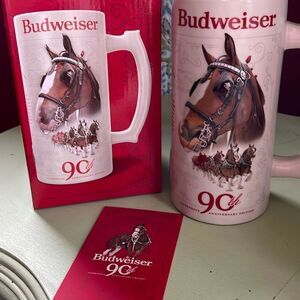 Budweiser 90th Clydesdale Anniversary Edition beer stein. NIB